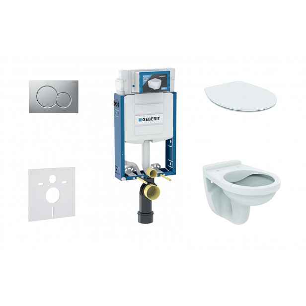 Geberit Kombifix - Set předstěnové instalace, klozet Alpha se sedátkem, tlačítko Sigma01, matný chrom 110.302.00.5 ND3