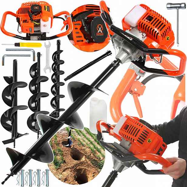 Půdní Vrtačka Zemní Vrták 3 Vrtáky Fi 10/15/20 CM Demon