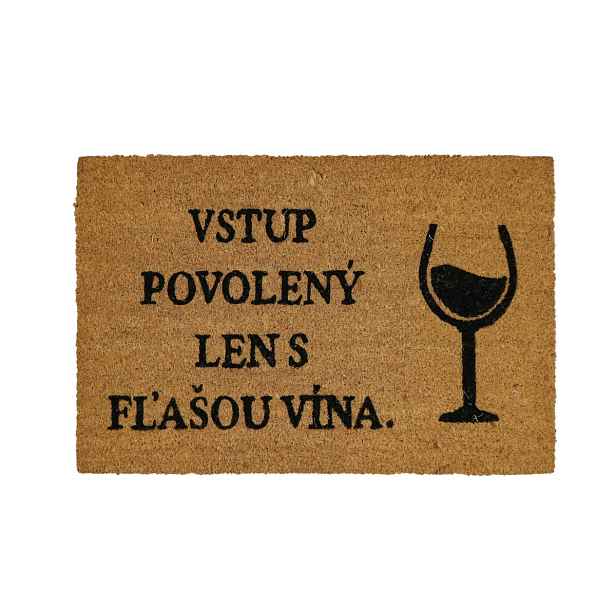 Rohožka Kokos Len s fľašou vína - na ven i na doma, 40x60, hnědá, chodba / předsíň, Trade Concept
