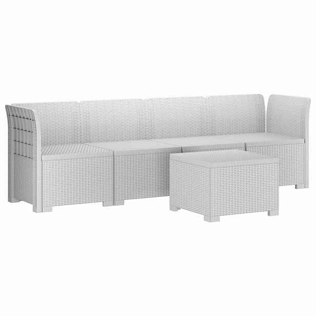 vidaXL 4-místná zahradní sofa v rattanu PP Bílá