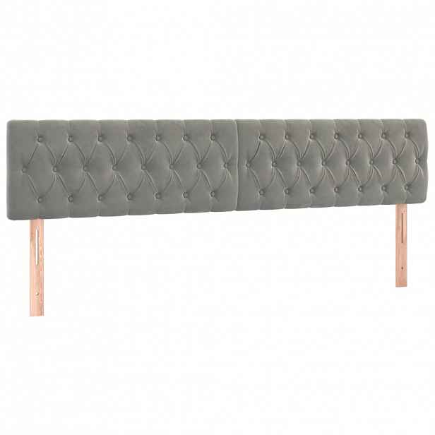 vidaXL Čela postele světle šedá 180x7x78/88 cm samet