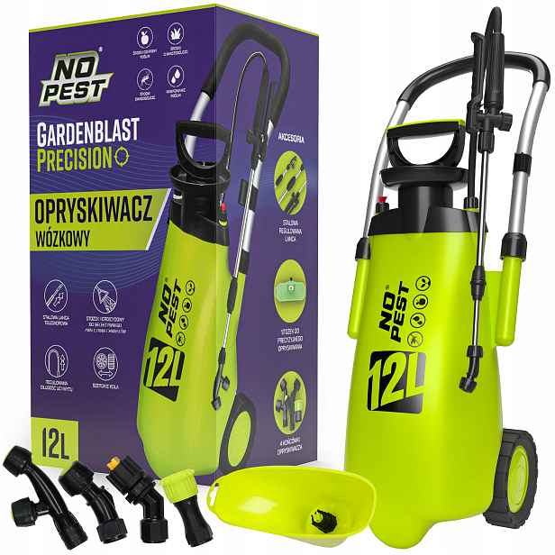 Vozíkový Postřikovač Na Kolečkách Velký, Vyměnitelné Trysky Gardenblast No Pest 12 L