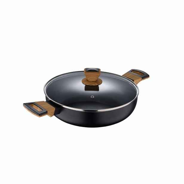 BERGNER Pánev s nepřilnavým povrchem a poklicí 28 cm Earth Black BG-32038-BK