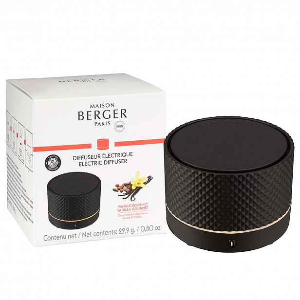 Maison Berger Paris Bezdrátový elektrický difuzér Nomade s náplní Vanilla gourmet, Ø 8 cm, černý 7038