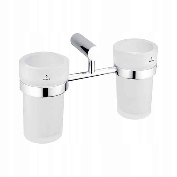 Nimco Bormo chrom nástěnný dvojitý držák na kartáčky, sklo Br 11058DW-26_