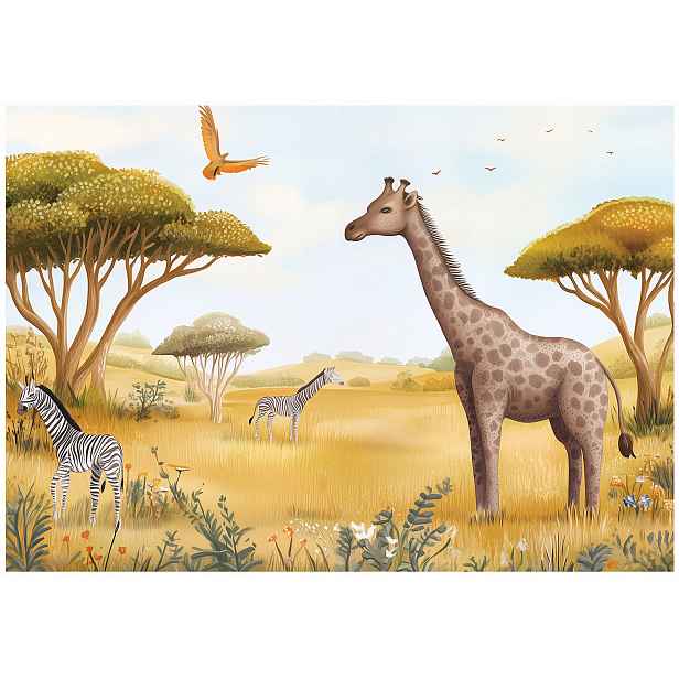 Tapeta Do Dětského Pokoje Safari Žirafa Fototapeta Dětská 200x140