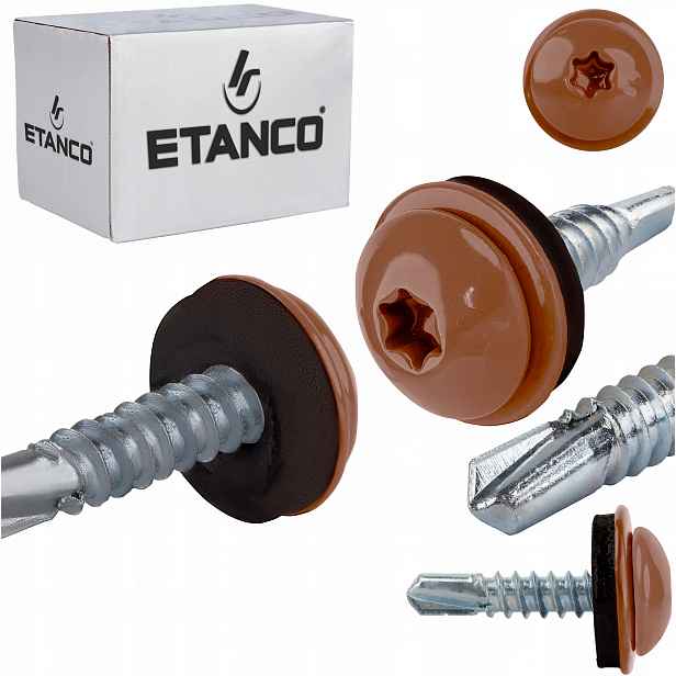 Šrouby do kovu Torx 3 mm 4,8 x 22 mm Ral 8004 250 ks Etanco GT3 Ph Z14