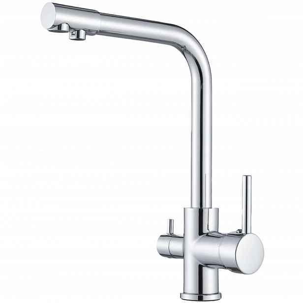 Kuchyňská Baterie Třícestný Filtr Robustní Moderní Stojící Kohoutek Chrom