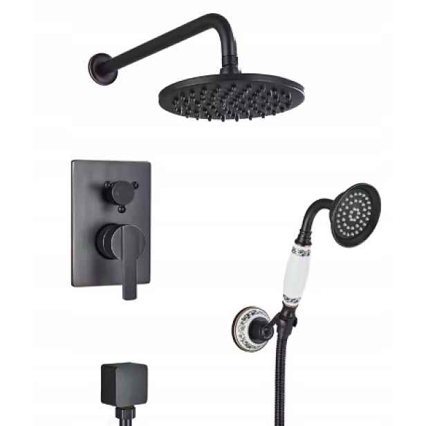 Podomítkový Set Dešťová Sprcha Orb Kartáčovaný Mat Retro