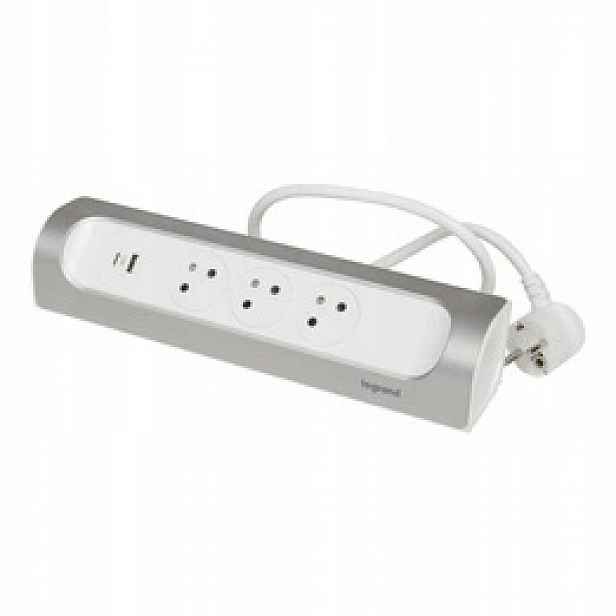 Prodlužovací Kabel 3X2P+Z Usb Aluminium Legrand 049406