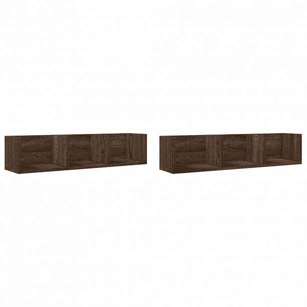vidaXL Nástěnné skříňky 2 ks hnědý dub 75x18x16,5 cm kompozitní dřevo