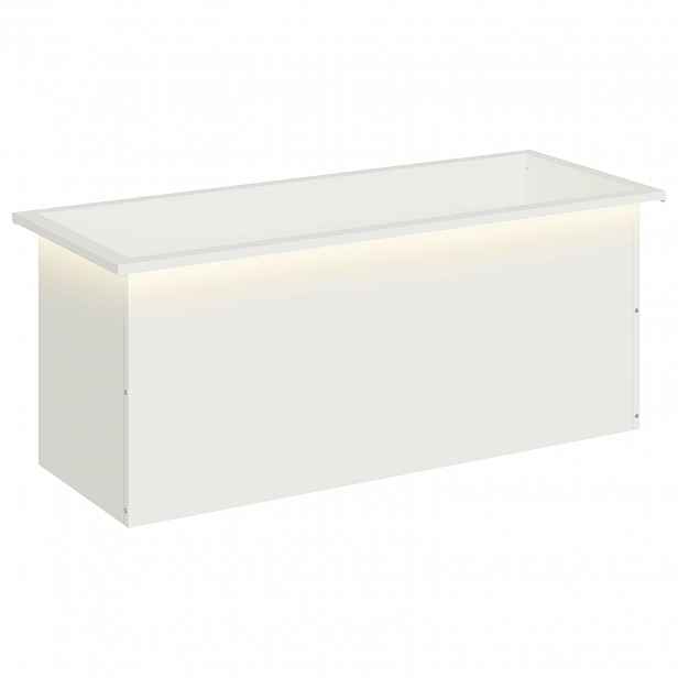 vidaXL Zahradní truhlík s LED osvětlením Bílá 40 × 100 × 40 cm Ocel