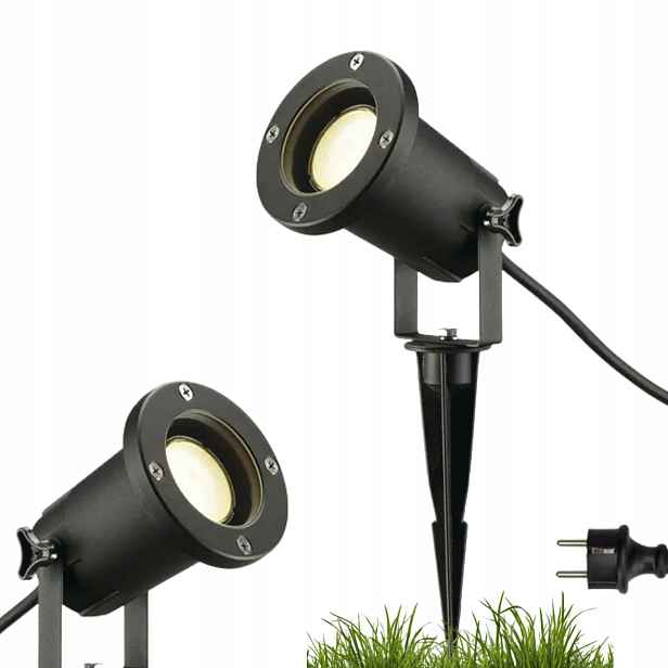 Zahradní zapichovací reflektorová lampa pro osvětlení stromů GU10 Spike Slv