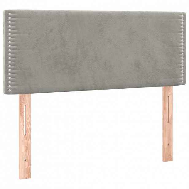 vidaXL Čelo postele světle šedé 90x5x78/88 cm samet