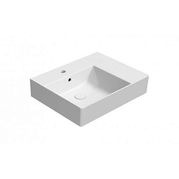 GSI - KUBE X keramické umyvadlo 60x47cm, s odkládací plochou vpravo, bílá ExtraGlaze 9438111