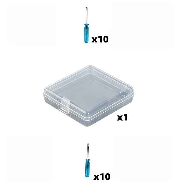 TEMU 21v1 Mini Sada Šroubováků (10 ks Rovných, 10 ks Křížových a 1 ks Plastová Krabička) pro Opravy Hraček a - Obsahuje 2Mm Mikro Rovné a Křížové