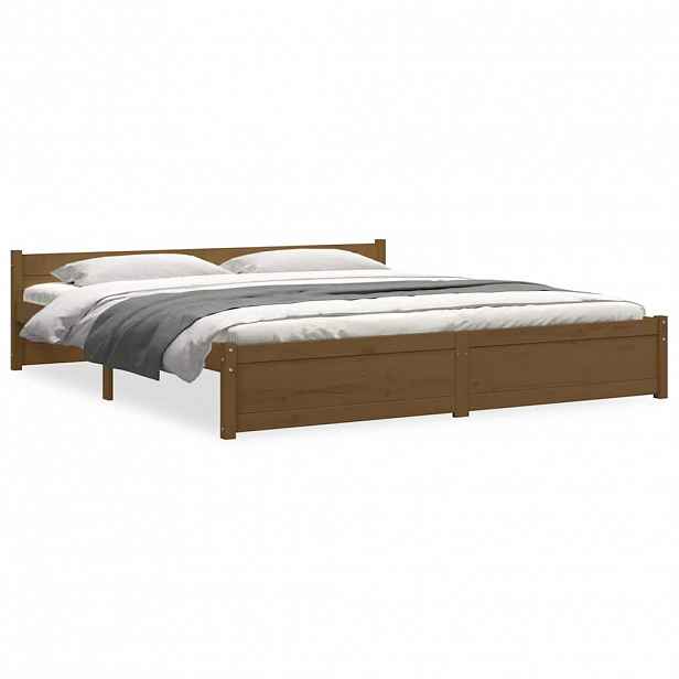 vidaXL Rám postele medově hnědý masivní dřevo 200 x 200 cm