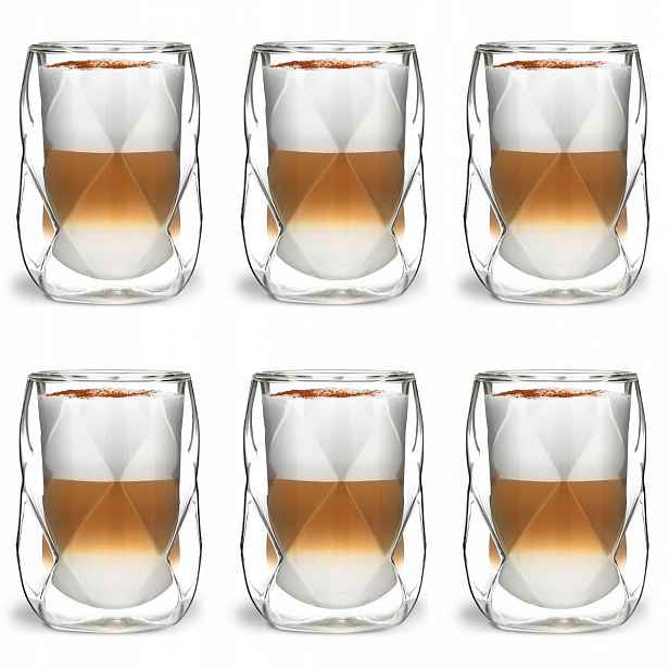 Termosklenice na kávu, latte macchiato, cappuccino 250 ml Geo 6 Ks.