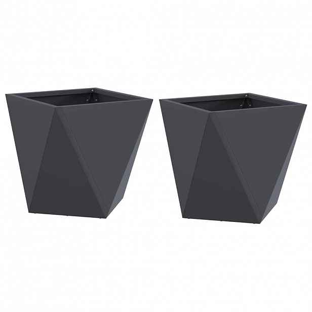 vidaXL Truhlík 2 ks Antracit 30 x 30 x 30 cm Ocel