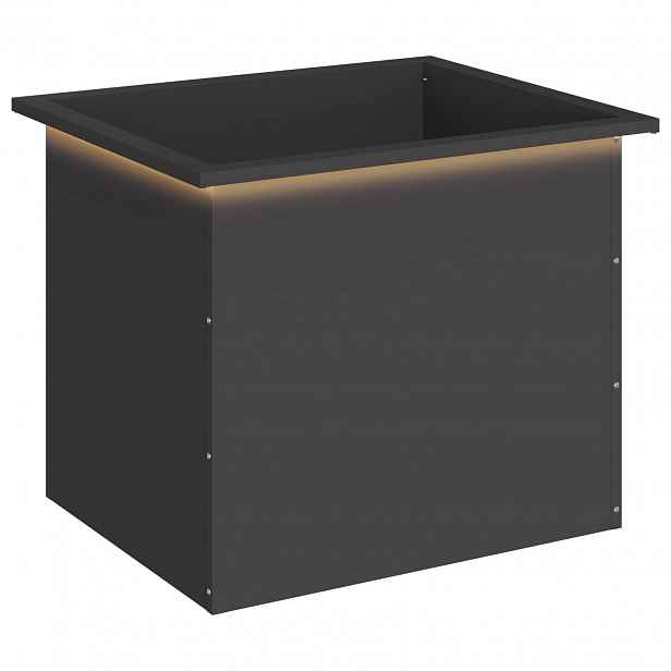vidaXL Zahradní truhlík s LED osvětlením Černá 50 x 60 x 48 cm Ocel