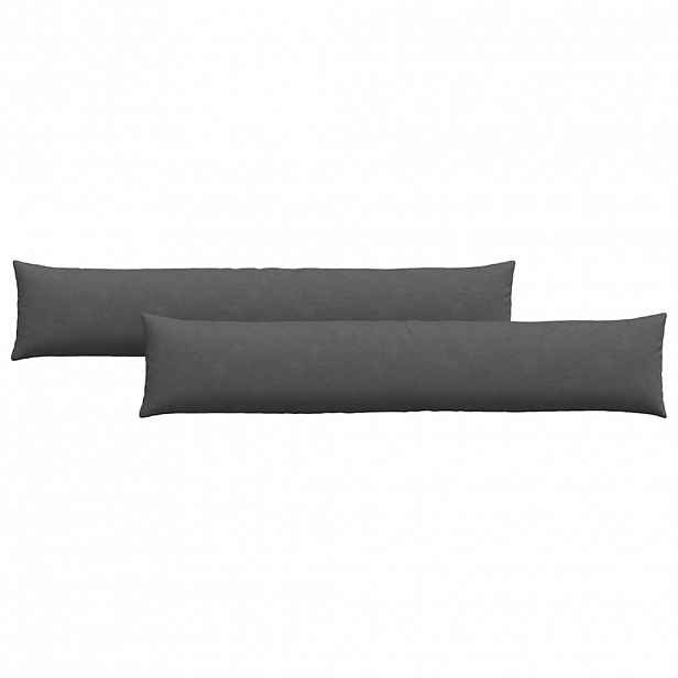 vidaXL Pohovkové polštáře 2 pcs Tmavě šedá 200 x 40 cm Žebrovaná látka