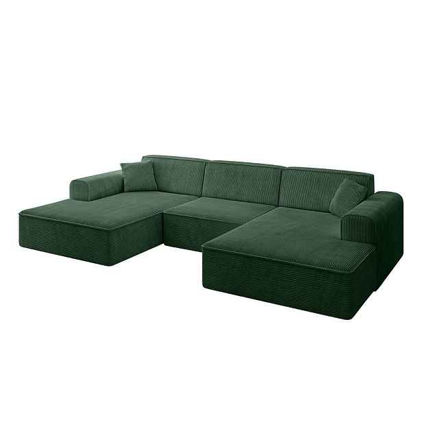 ALTDECOR SEDACÍ SOUPRAVA ve tvaru U IREA-U1-v3 301x165x77 Zelená Manšestr