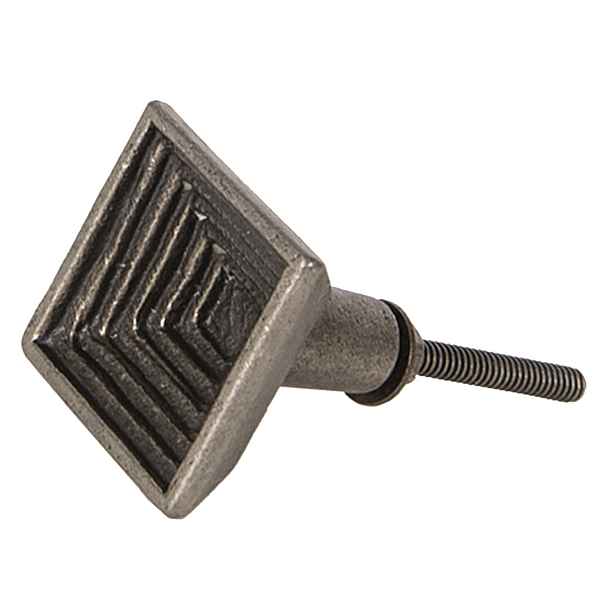 Kosočtvercová kovová úchytka na nábytek - 3*3*4 cm Clayre & Eef