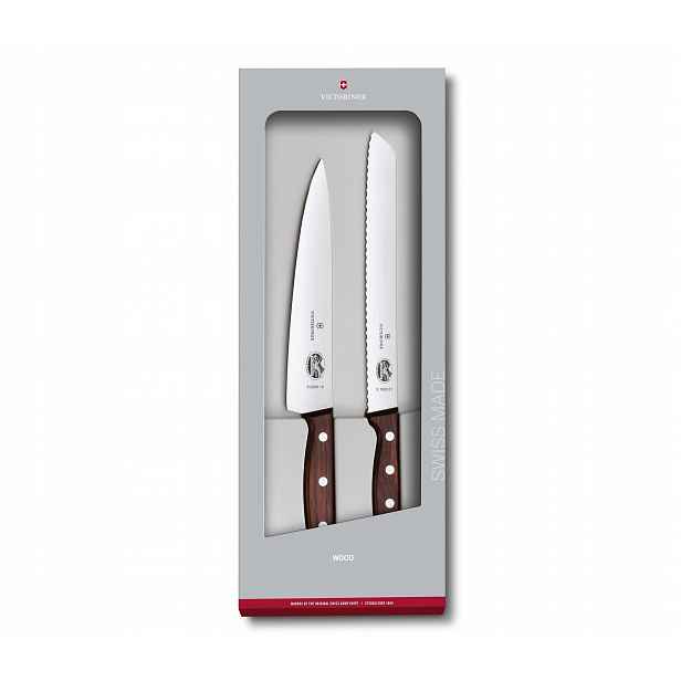 Sada nožů Victorinox Wood 2 ks nůž šéfa 19 cm a na chléb 21 cm
