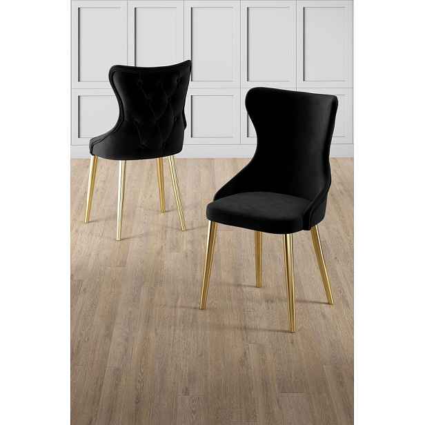 Sada židlí (4 kusy) Alpa - Black, Gold