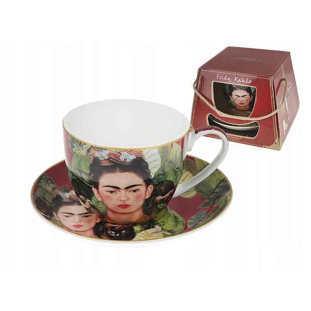 Šálek Kahlo s náhrdelníkem z trní a kolibříkem