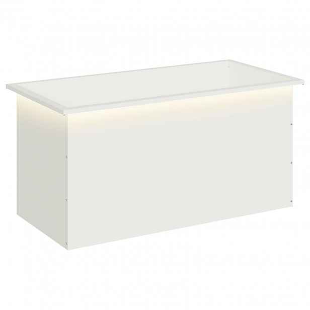 vidaXL Zahradní truhlík s LED osvětlením Bílá 50 × 100 × 48 cm Ocel