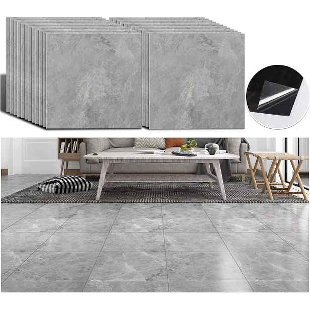 Samolepící podlahové dlaždice Vinylové Mramor Pvc Voděodolné 30x30 24zt