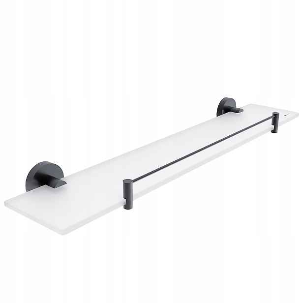 Nimco Unix Černá police do koupelny skleněná mat 60 cm Unc 13091BX-60-90_