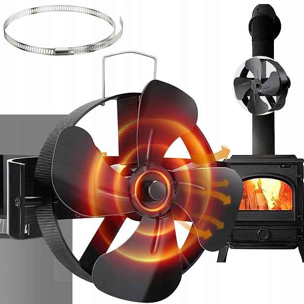 Teplovzdušný Krbový Ventilátor, Termoelektrický Ventilátor, 4 Lopatky