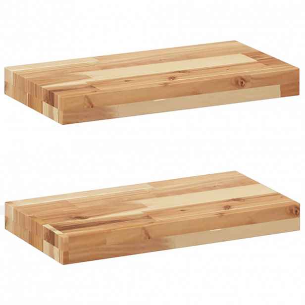 vidaXL Plovoucí police 2 ks 40 x 20 x 4 cm olejované akáciové dřevo