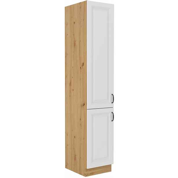 Vysoká potravinová skříňka Stilo 40 DK-210 2F Barva korpusu: Dub artisan, Barva dvířek: Bílá
