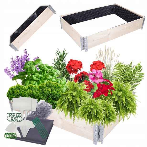 Vyvýšený kaskádový záhon s regulací 20x120x80 impregnace Fólie Kbelíky
