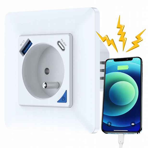 Zásuvka 3 Vstupy Usb-c Inteligentní Wifi Dálkově Ovládané Měření Proudu