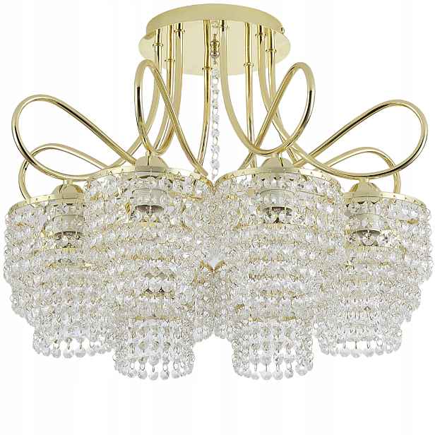 Závěsná Lampa Stropní Lustr zlatá Moderní křišťálová glamour