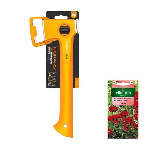 Fiskars Xseries X13 Turistická sekera Toporek survival +dárek semena
