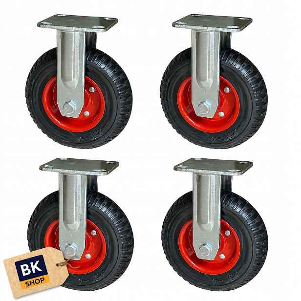 Kolečko 160 mm Pevná kolová sada fi160 600 kg, černá guma 4 ks
