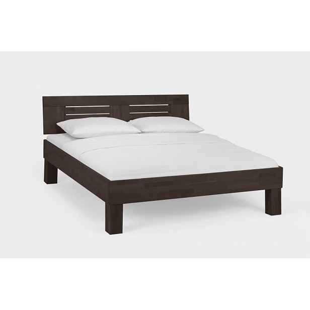 Postel Classic system 375.KT - masivní lakovaný buk - wenge 200 × 200 cm