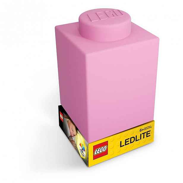 Růžové silikonové noční světýlko LEGO® Classic Brick
