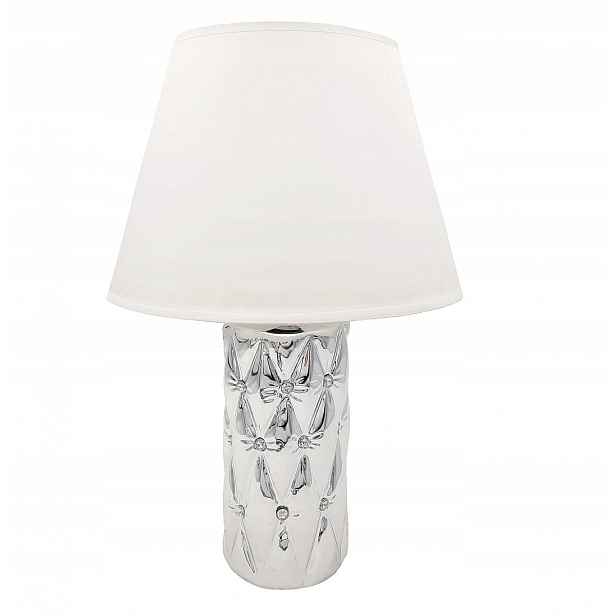 Stolní lampa s krystaly glamour Stříbrná noční lampa moderní