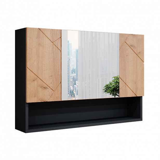 Vicco KOUPELNOVÁ ZRCADLOVÁ SKŘÍŇKA Irma Zlatý dub power/antracit 80.1 x 55 cm