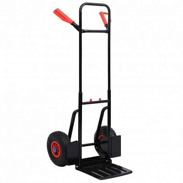vidaXL Teleskopický ruční vozík 200 kg černý a červený