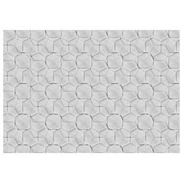 Vliesová fototapeta Šedá Geometrie 3D Efekt objemu 368x254 lepidlo
