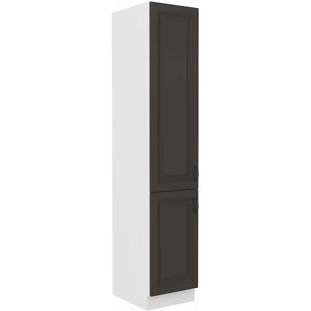 Vysoká potravinová skříňka Stilo 40 DK-210 2F Barva korpusu: Bílá, Barva dvířek: Grafit