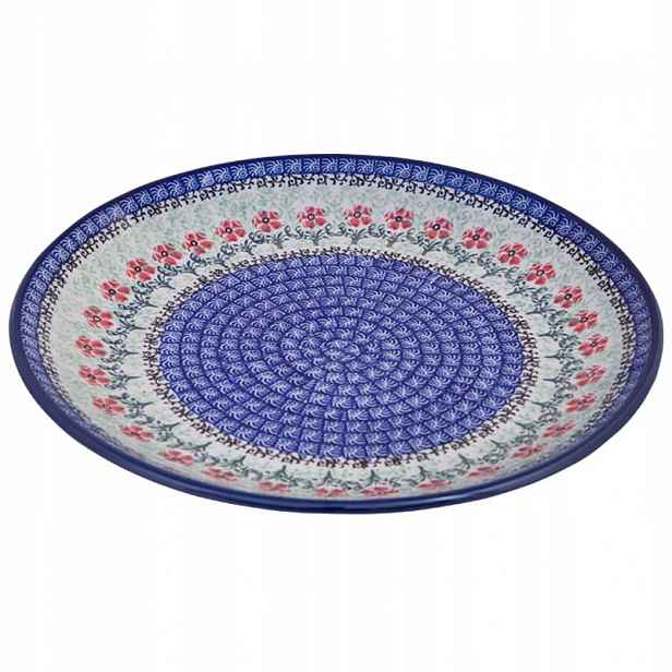 Jídelní talíř 27 cm Umělecká keramika Bolesławiec dek 1916 Květiny