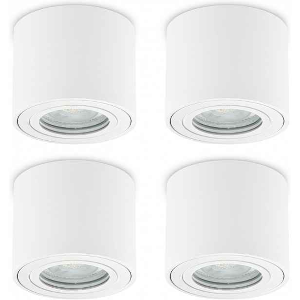 Kyotech 4x Led stropní reflektor pouzdro 80x65 mm nástěnné lampy bílé